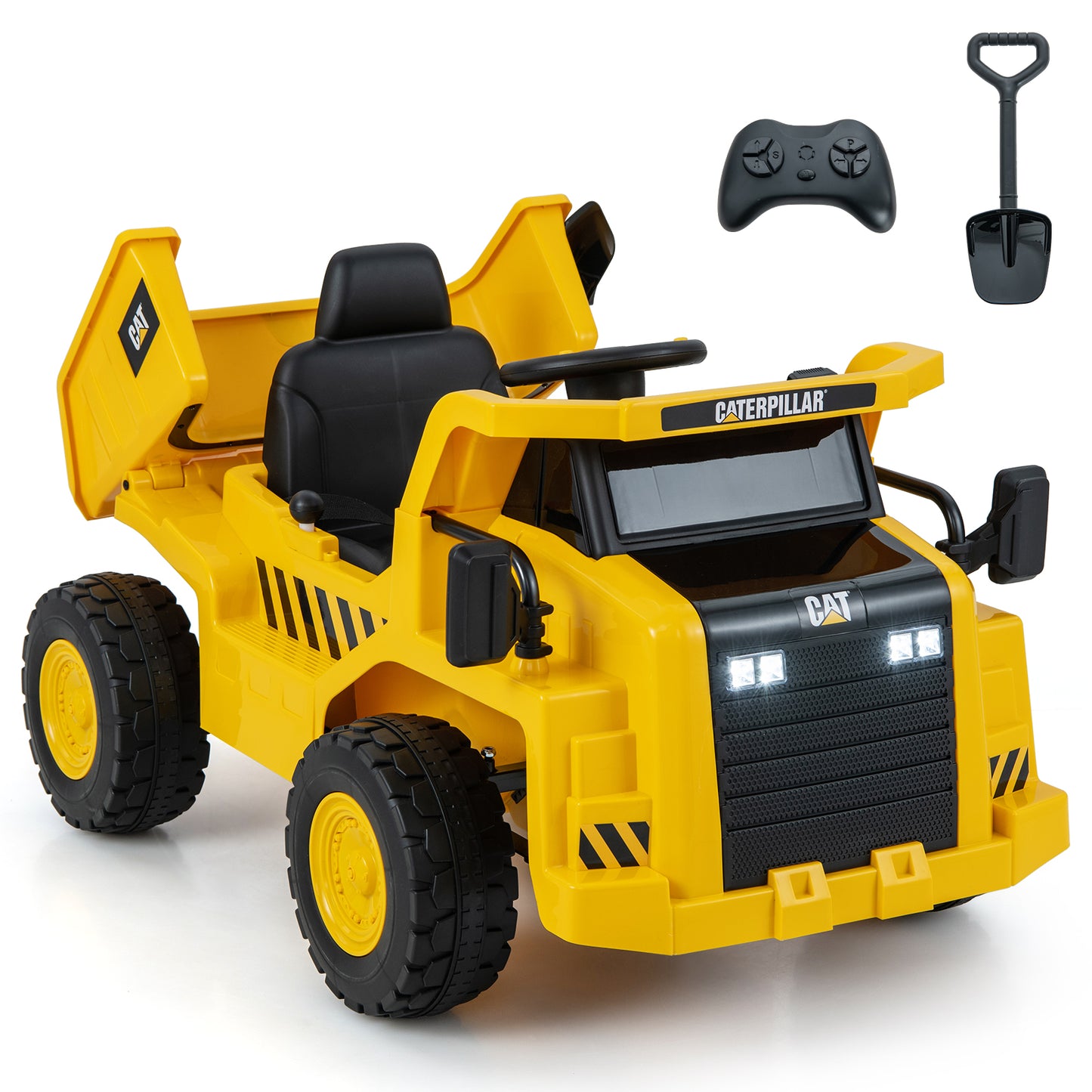 Infans Kids Ride on Dump Truck w/2.4G Remote Control Working Megaphone Sand Shovel