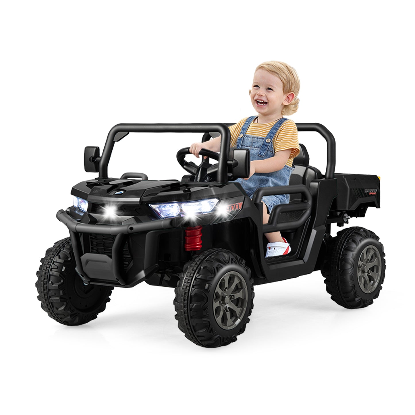 Infans 24V Kids Ride On Dump Truck 2-Seater Electric Truck w/ Remote Control Black