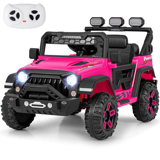 Infans 12V Kids Ride On Truck with 2*12V Motors Spring Suspension & Remote ControlPink