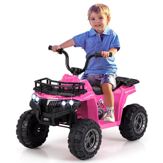 Infans Kids Ride On Electric ATV 6V 4-Wheeler Quad Car w/ One-Button Start Tread TiresPink