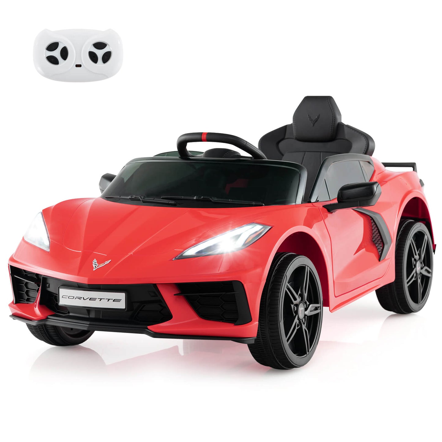 Infans 12V Electric Kids Ride On Car with Remote Control Wireless Connection LightsRed
