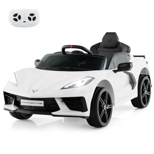 Infans 12V Electric Kids Ride On Car with Remote Control Wireless Connection LightsWhite