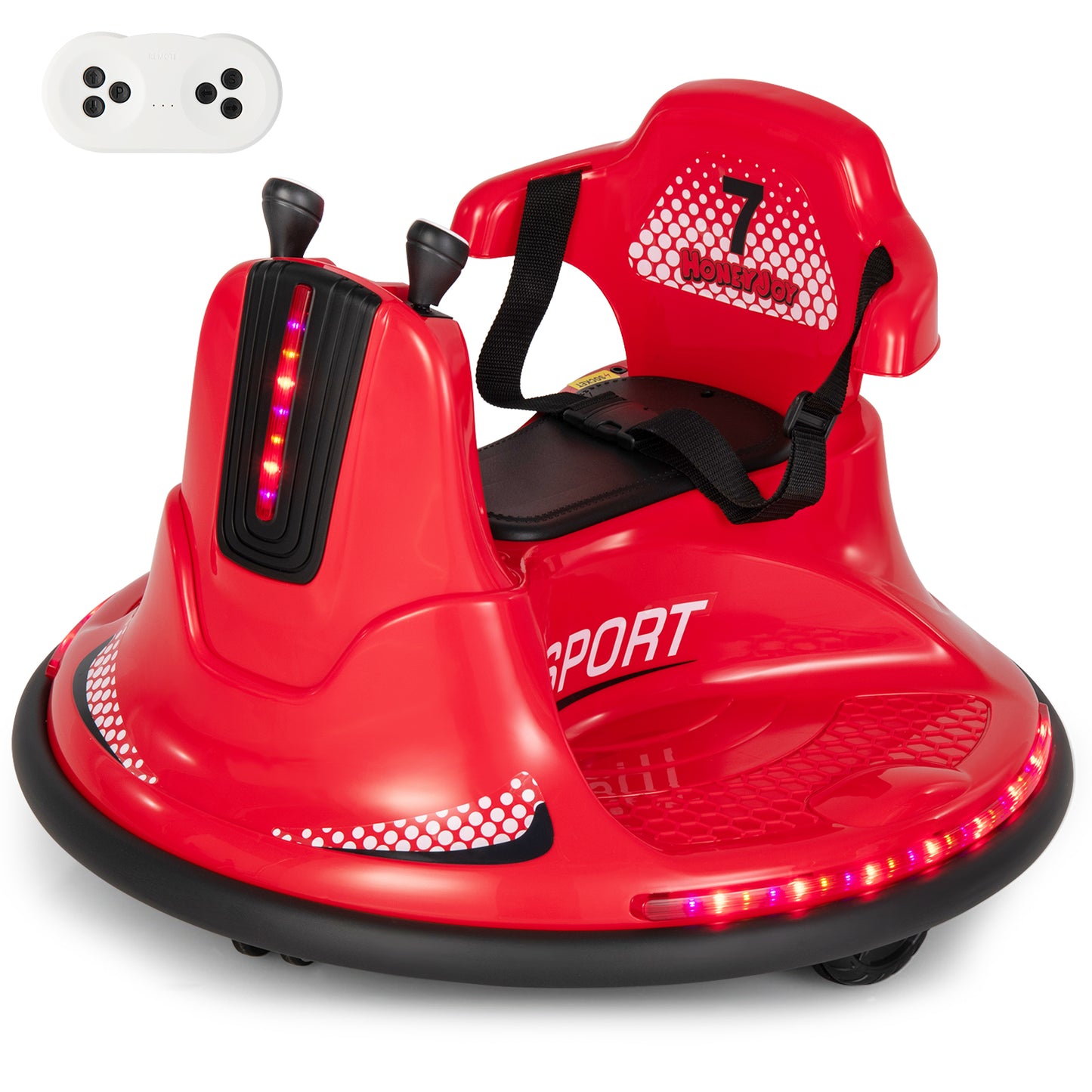 Infans12V Bumper Car for Kids Toddlers Electric Ride On Car Vehicle w/ 360?? Spin Red