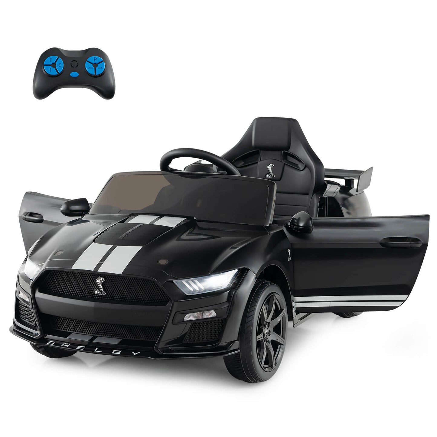 Infans 12V Licensed Ford Mustang Shelby GT500 Kids Ride on Car with Remote ControlBlack