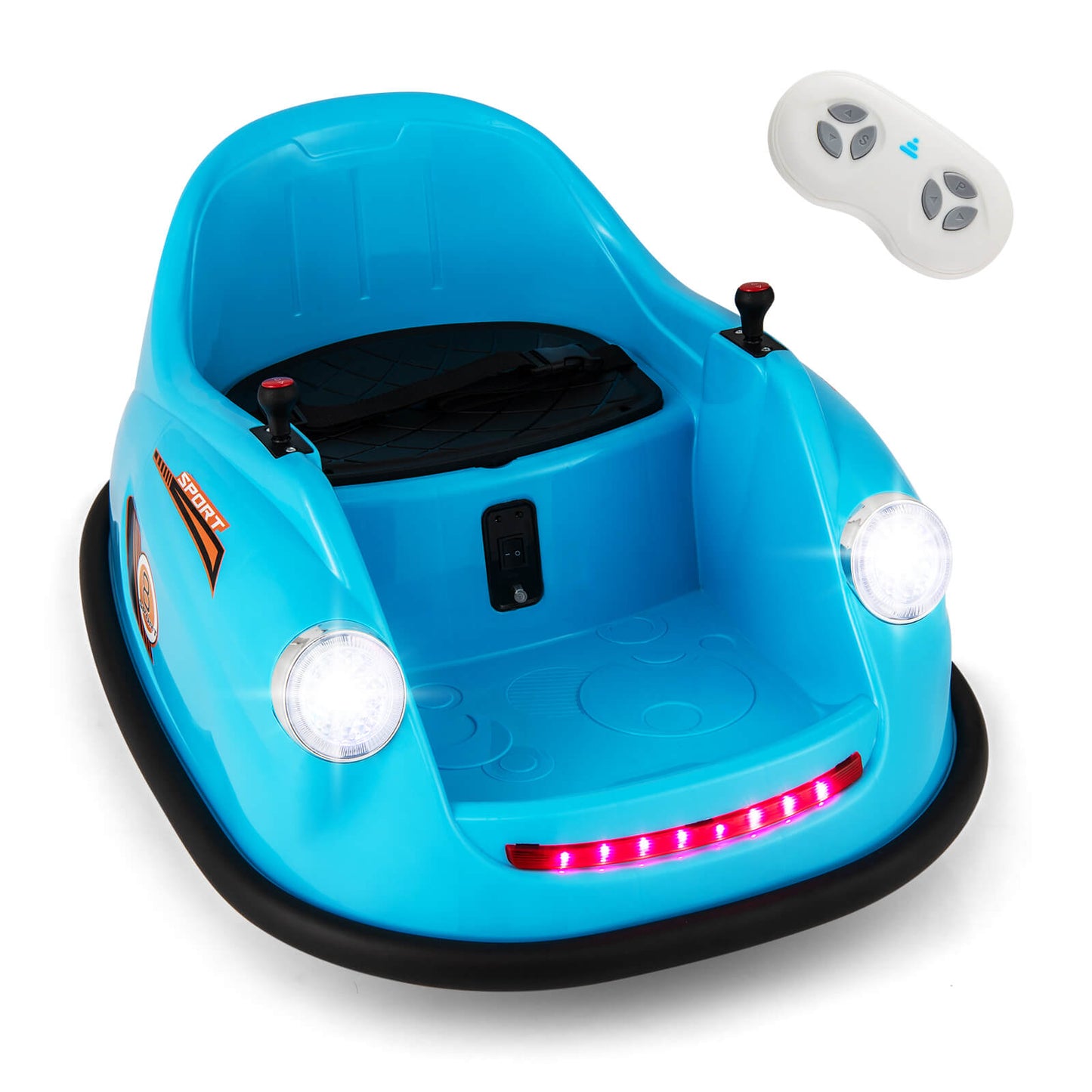 Infans Ride on Bumper Car for Kids with Remote Control 360 Degree Spin LED LightBlue