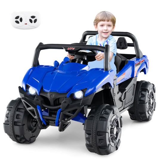 Infans 12V Kids Ride on Truck with Remote Control Slow Start Safety Belt Rear StorageBlue