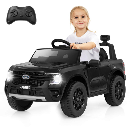 Infans 12V Licensed Ford Ranger Kids Ride on Car with Remote Control Storage BasketBlack