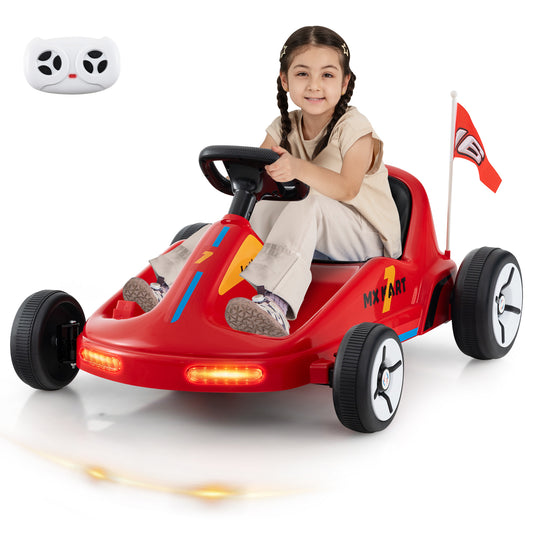 Infans 12V Kids Electric Go Kart 7AH Battery Powered Ride on Race Toy w/ Remote ControlRed