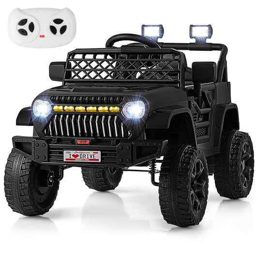 Infans 12V Kids Ride on Truck Car Battery Powered Toddler Electric Vehicle w/ 3 SpeedsBlack
