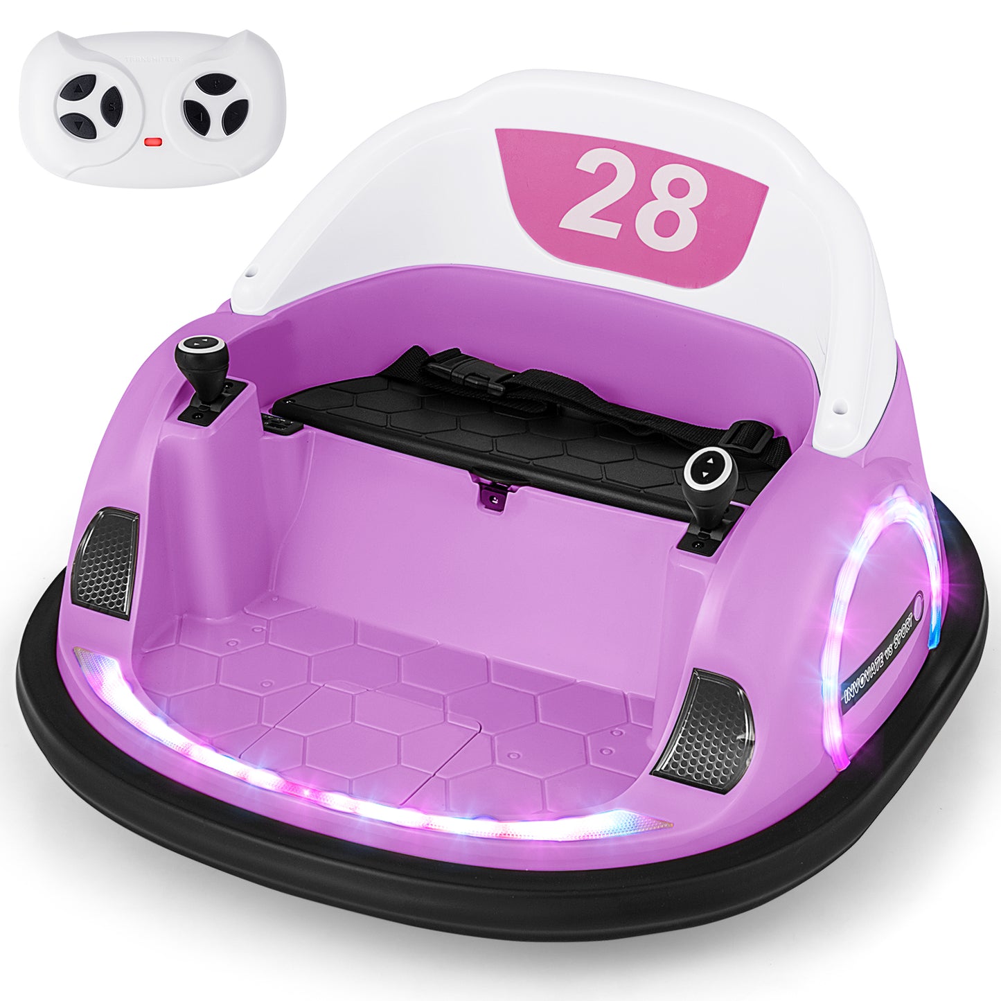 Infans 12V Electric 360?? Spin Car Toy Ride on Bumper Car for Toddlers w/ Remote ControlPink