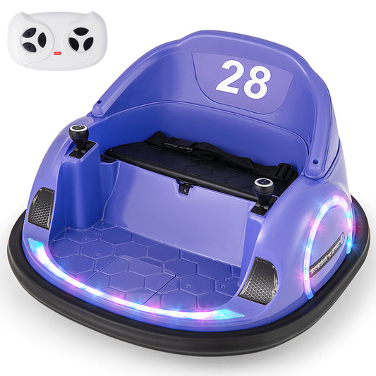 Infans 12V Electric 360?? Spin Car Toy Ride on Bumper Car for Toddlers w/ Remote ControlPurple
