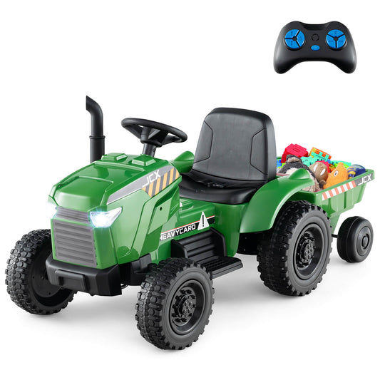 Infans 2-in-1 Kids Ride On Tractor 12V Battery Powered Toy Car w/ Remote ControlGrayish Green