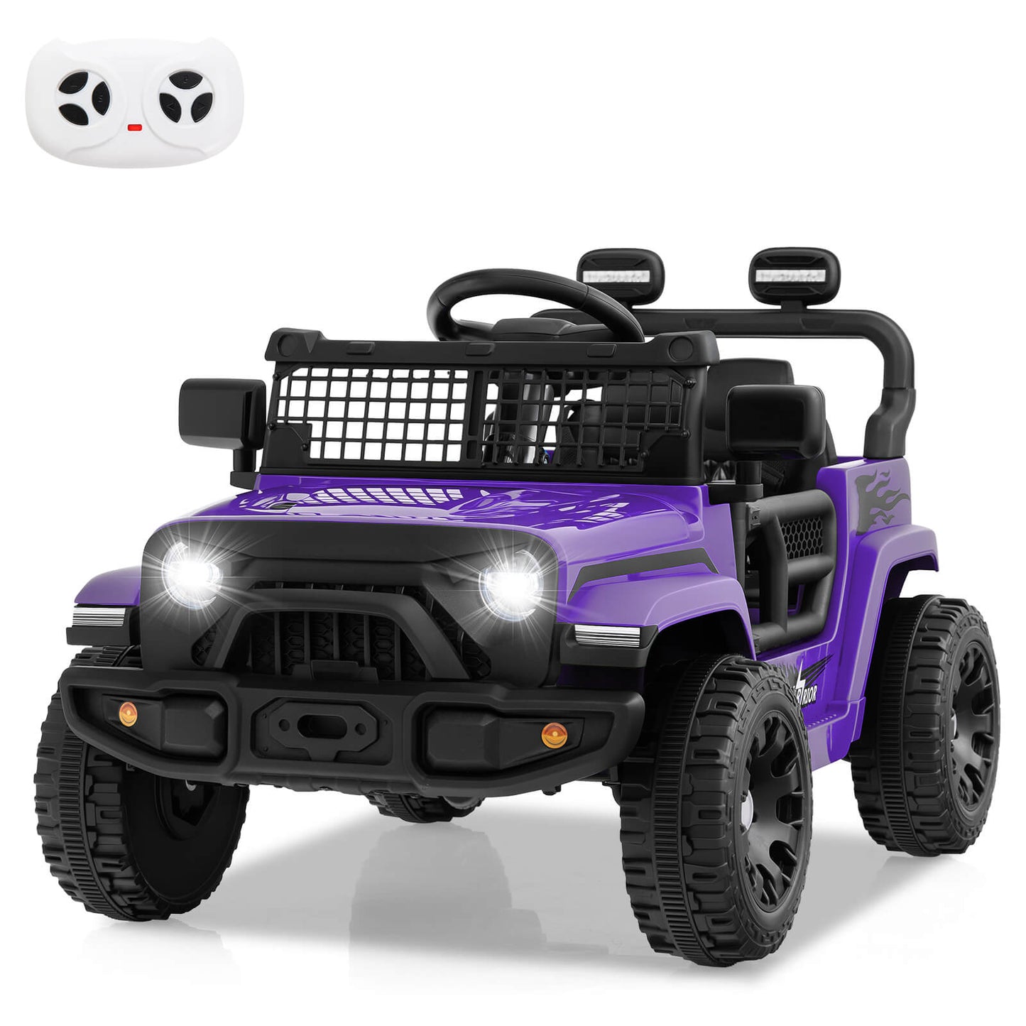 Infans 12V Kids Ride on Truck Car Battery Powered Electric Vehicle with Remote ControlPurple