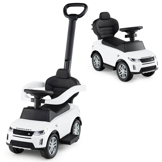 Infans Kids Ride on Push Car with Horn and Start-up Sound Under-seat Storage Push HandleWhite