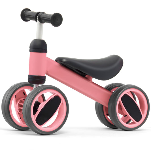 Infans Baby Balance Bike Toddler Riding Toys w/ 4 Wheels Pink