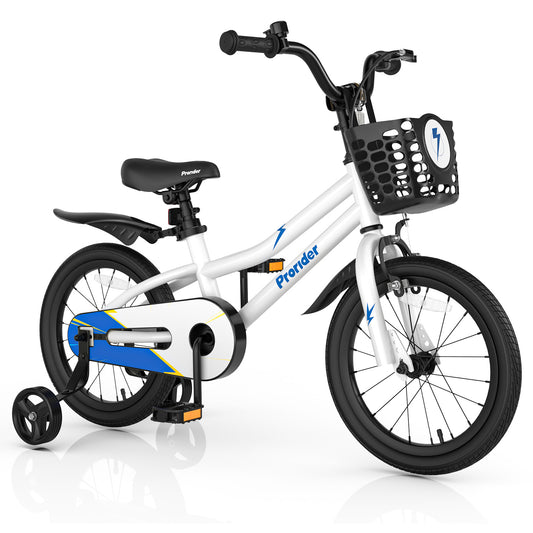 Infans 16 inch Kid?¡¥s Bike w/Removable Training Wheels & Basket for 4-7 Years Old White