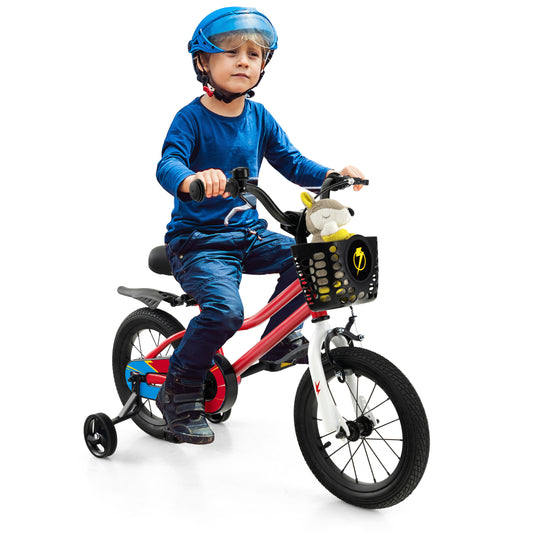 Infans 14 inch Kid?¡¥s Bike w/Removable Training Wheels & Basket for 3-5 Years Old Red