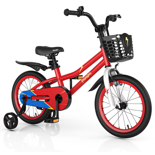 Infans 16 inch Kid?¡¥s Bike w/Removable Training Wheels & Basket for 4-7 Years Old Red