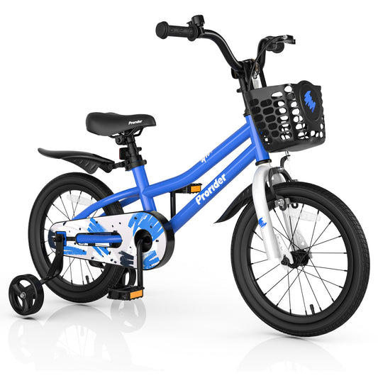 Infans 16inch Kid?¡¥s Bike w/Removable Training Wheels & Basket for 4-7 Years Old BlueSkyblue