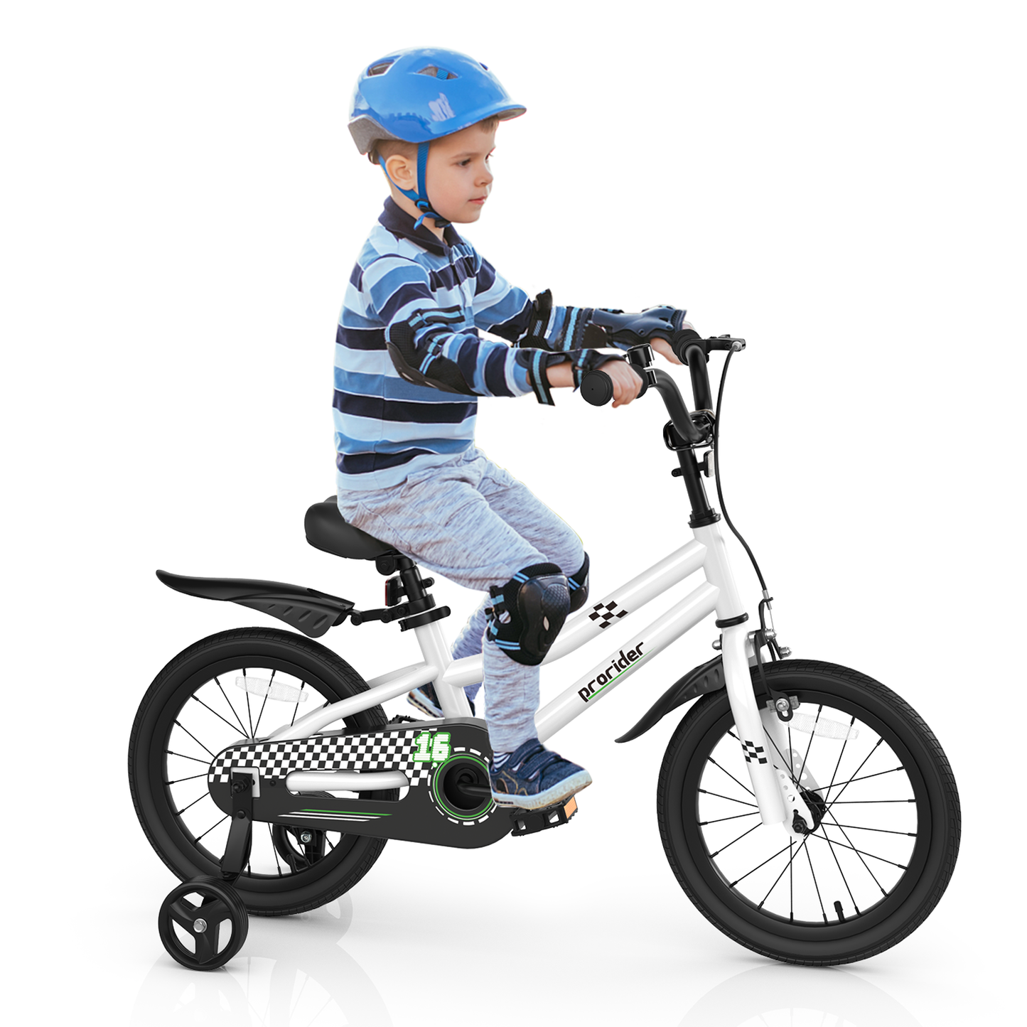 Infans 16inch Kid?¡¥s Bike w/Removable Training Wheels & Basket for 4-7 Years Old WhiteWhite