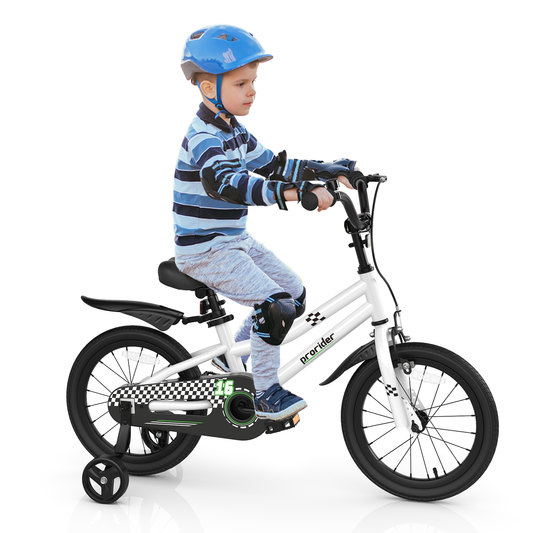 Infans 16inch Kid?¡¥s Bike w/Removable Training Wheels & Basket for 4-7 Years Old WhiteWhite
