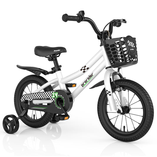 Infans 14 inch Kid?¡¥s Bike w/Removable Training Wheels & Basket for 3-5 Years Old White