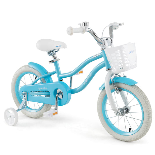 Infans 14inch KidFTs Bike w/Removable Training Wheels & Basket for 3-5 Years Old Blue