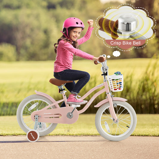 Infans 16inch Kids Bike Toddler Adjustable Bicycle w/Training Wheel for 4-8 Years Old GirlPink