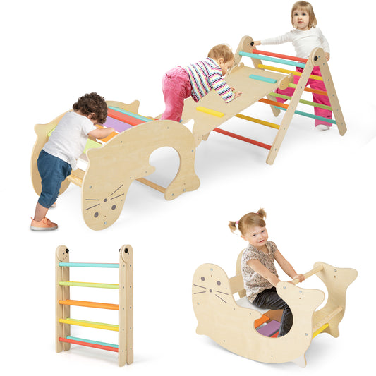 Infans 7-in-1 Indoor Climbing Toys for Toddlers w/ Reversible Ramp Sea Lion Rocker