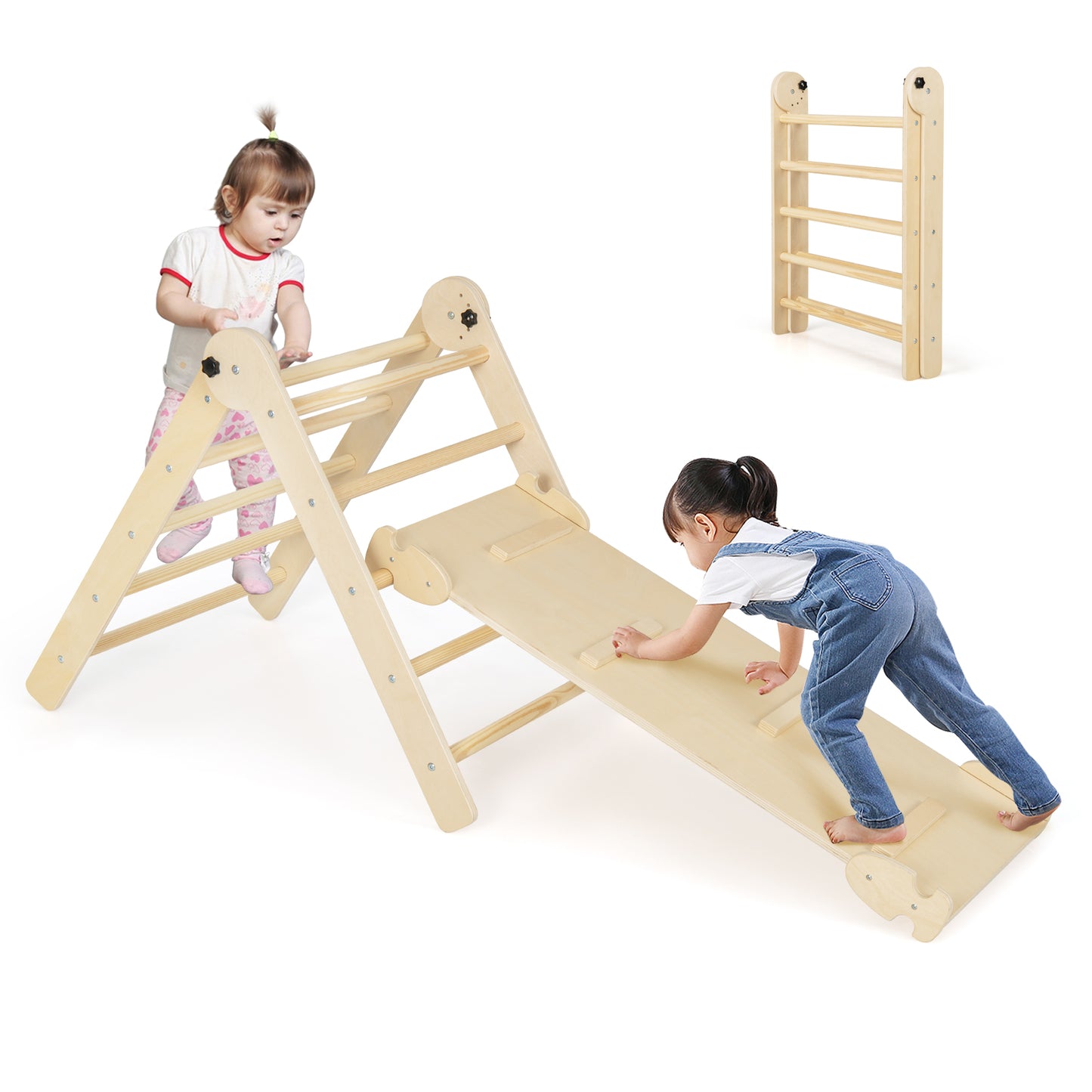 Infans 3-in-1 Triangular Climbing Toys Foldable & Height-adjustable Triangle Set