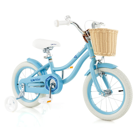Infans 14 inch Kid?¡¥s Bike with Training Wheels Adjustable Handlebar Seat Handbrake Blue