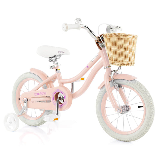 Infans 14inch Kid?¡¥s Bike with Training Wheels Adjustable Handlebar Seat Handbrake Pink