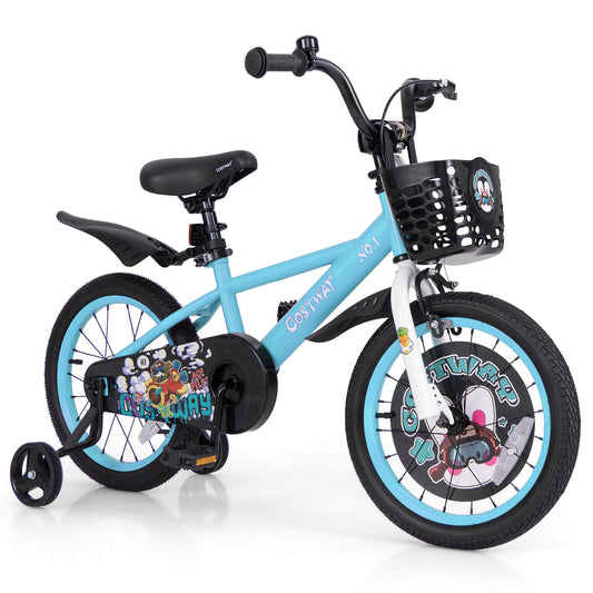 Infans 16inch Kid?¡¥s Bike for 4-7 with Height-Adjustable Handlebar & Saddle HandbrakeBlue