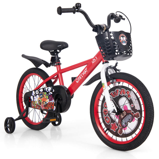 Infans 18inch Kid?¡¥s Bike for 4-8 with Height-Adjustable Handlebar & Saddle HandbrakeRed