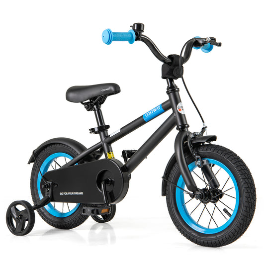 Infans 12 inch Kids Bike w/Adjustable Saddle Handlebar Removable Training Wheels Handbrake