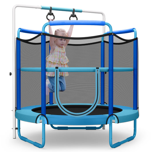 Infans 5FT Kids 3-in-1 Game Trampoline Seamless W/Enclosure Net Spring Pad In/Outdoor
