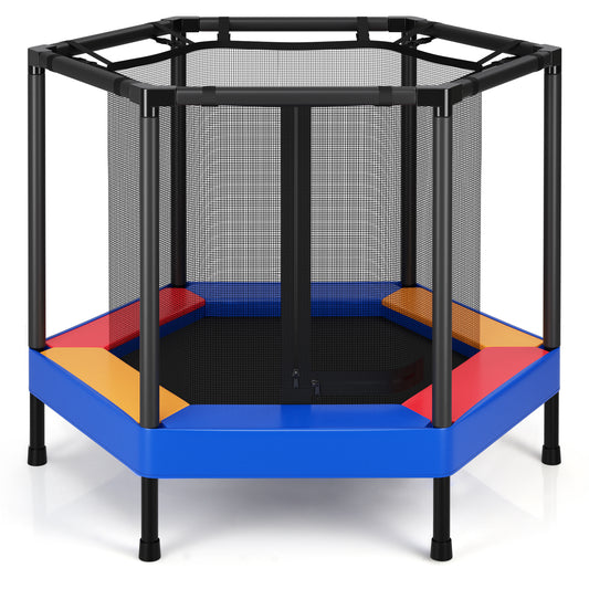 Infans 48 inch Hexagonal Kids Trampoline Recreational Bounce Jumper W/Foam Padded Handrails