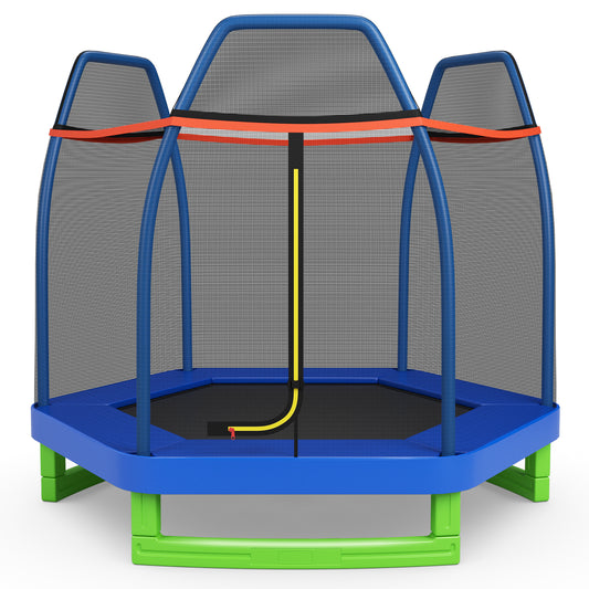 Infans 7FT Kids Trampoline Outdoor Indoor Recreational Bounce JumperBlue