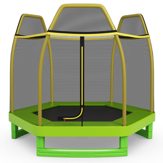 Infans 7FT Kids Trampoline Outdoor Indoor Recreational Bounce JumperGreen