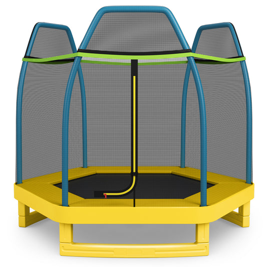 Infans 7FT Kids Trampoline Outdoor Indoor Recreational Bounce JumperYellow