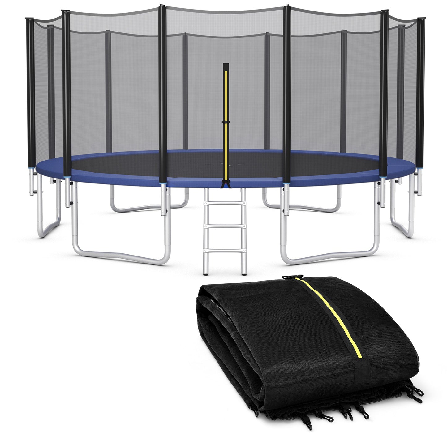 Infans 16FT Trampoline Safety Net Replacement Protection Enclosure Net for 12 Poles