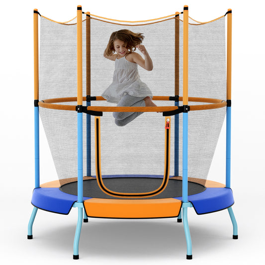 Infans 48 inchToddler Trampoline for Kids with Safety Enclosure Net Heavy-duty Frame Orange