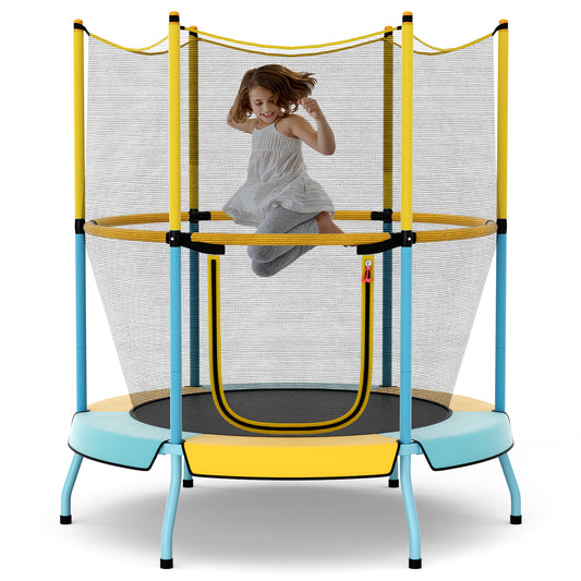 Infans 48 inchToddler Trampoline for Kids with Safety Enclosure Net Heavy-duty Frame Yellow