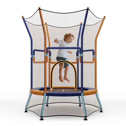 Infans Kids Mini Trampoline w/59 inch Higher Enclosure Net Seamless Jumping Mat Zipper Door