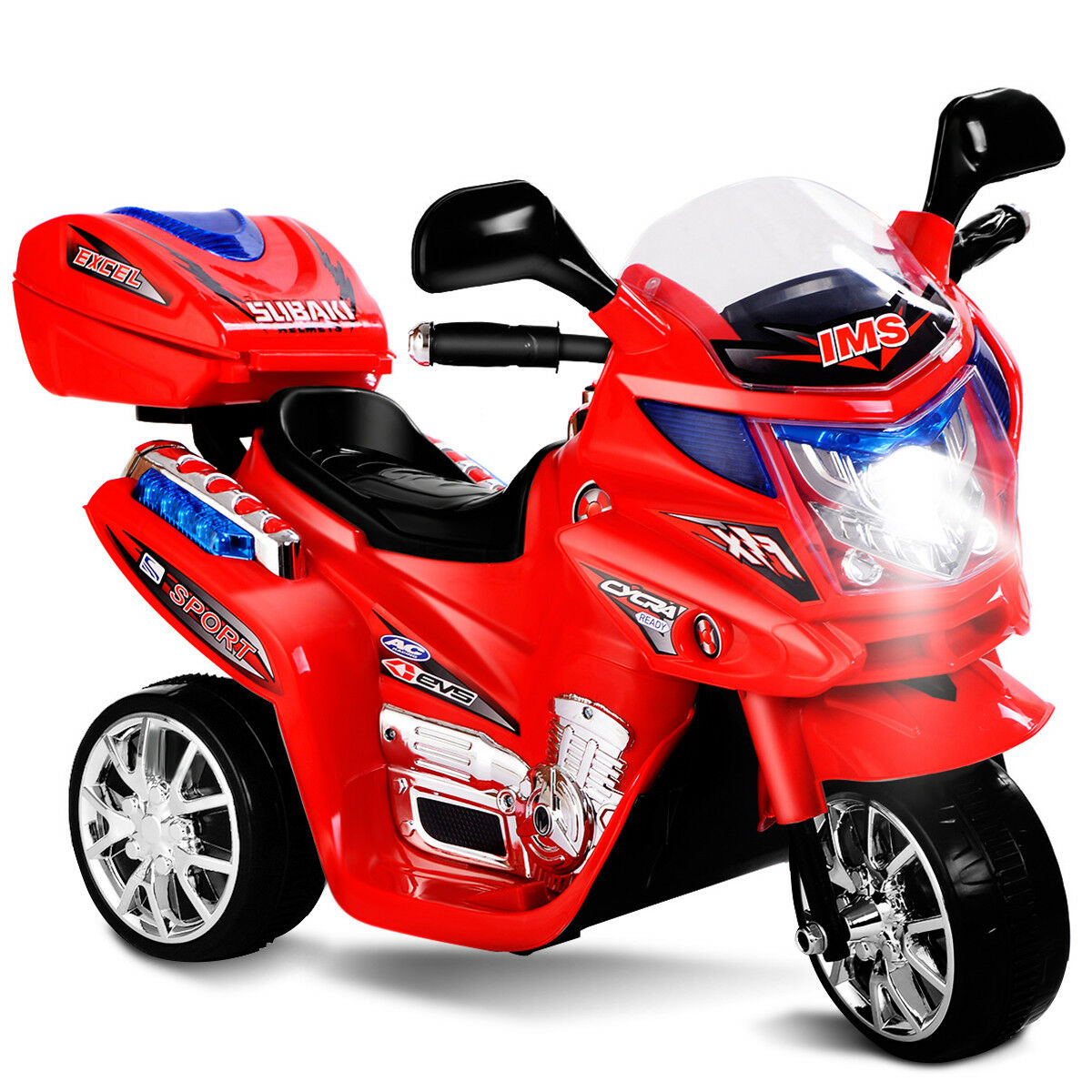 Infans Kids Ride On Motorcycle 3 Wheel 6V Battery Powered Electric Toy Power BicycleRed