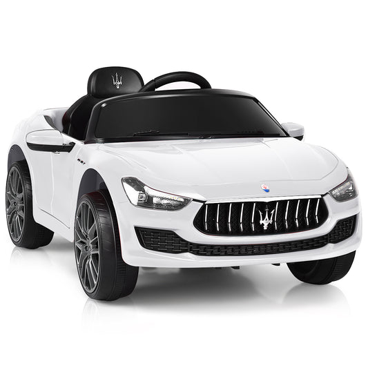 Infans 12V Maserati Licensed Kids Ride on Car w/ RC Remote Led Light MP3 White