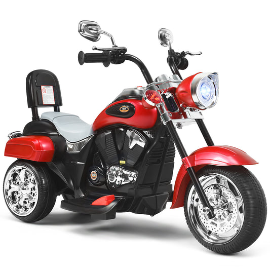 Infans 6V Kids Ride On Chopper Motorcycle 3 Wheel Trike with Headlight and Horn Red