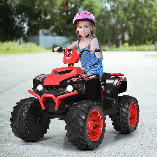 Infans 12V Kids 4-Wheeler ATV Quad Ride On Car w/ LED Light & Music Red