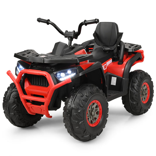 Infans 12V Kids Electric 4-Wheeler ATV Quad 2 Speeds Ride On Car w/MP3&LED Lights Red