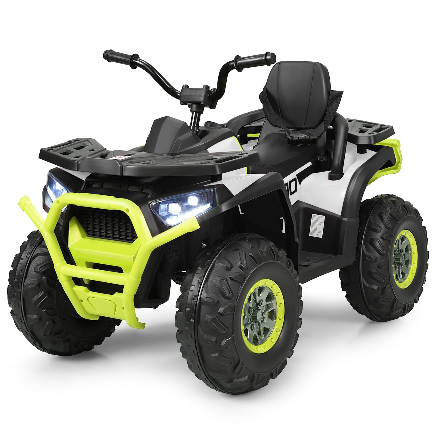 Infans 12V Kids Electric 4-Wheeler ATV Quad 2 Speeds Ride On Car w/MP3&LED Lights White